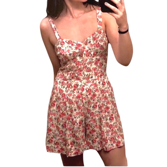 Urban Outfitters Staring At Stars Cross-back Romper 90s Floral Backless Playsuit - Picture 2 of 16
